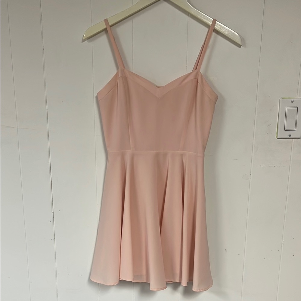 Elegant Pink Spaghetti Strap Dress